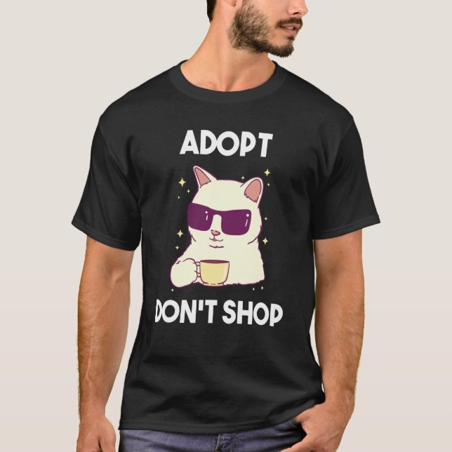 T-shirt Adoptez, ne faites pas du shopping Chats  2 (Devant)