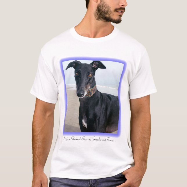 T-shirt Adoptez un lévrier de emballage retiré aujourd'hui (Devant)