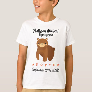 T-shirt Adoption adoptée d'ours Brown - chemise nommée