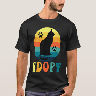 T-shirt Adoption de chat Vintage Retro Refuge Animal Adopt