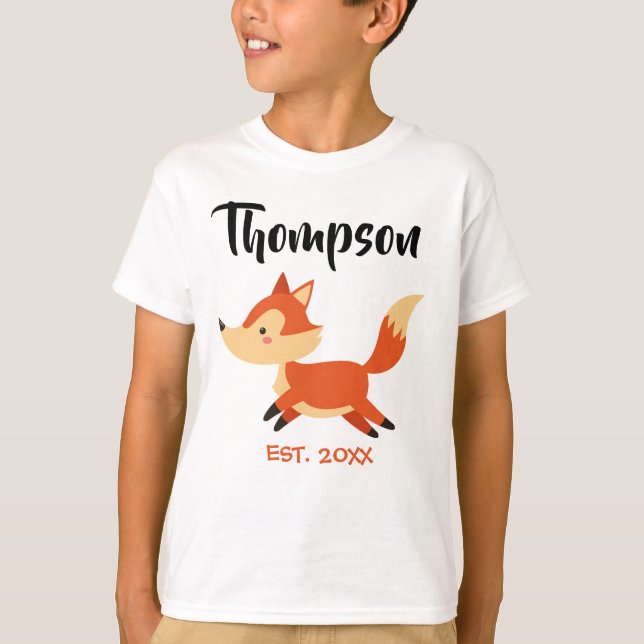 T-shirt Adoption orange adoptée de Fox - chemise nommée (Devant)