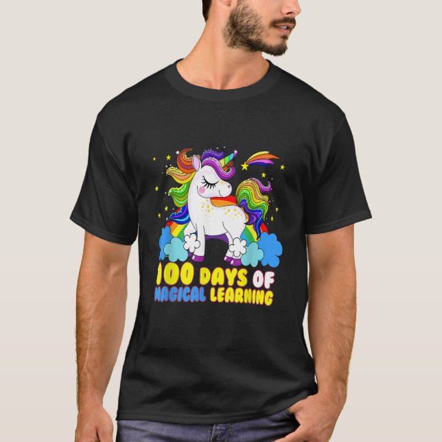 T-shirt Adorable 100 Days of Magical Learning School Unico (Devant)