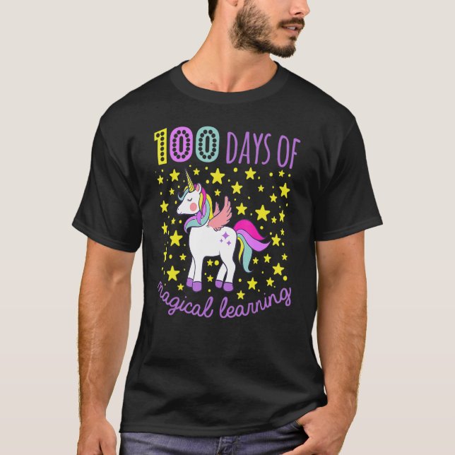 T-shirt Adorable 100 Jours De Magical Learning School Unic (Devant)