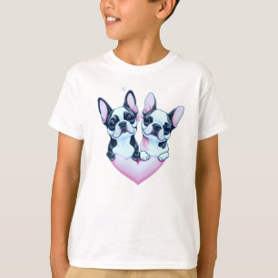 T-shirt Adorable Boston Terrier chiens amoureux sur un coe