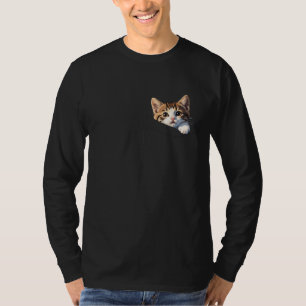 T-shirt Adorable Chat Caché dans la Poche -