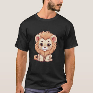 T-shirt Adorable Chibi Lion mignon Anime Big Eyed Lion