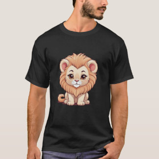 T-shirt Adorable Chibi Lion mignon Anime Big Eyed Lion