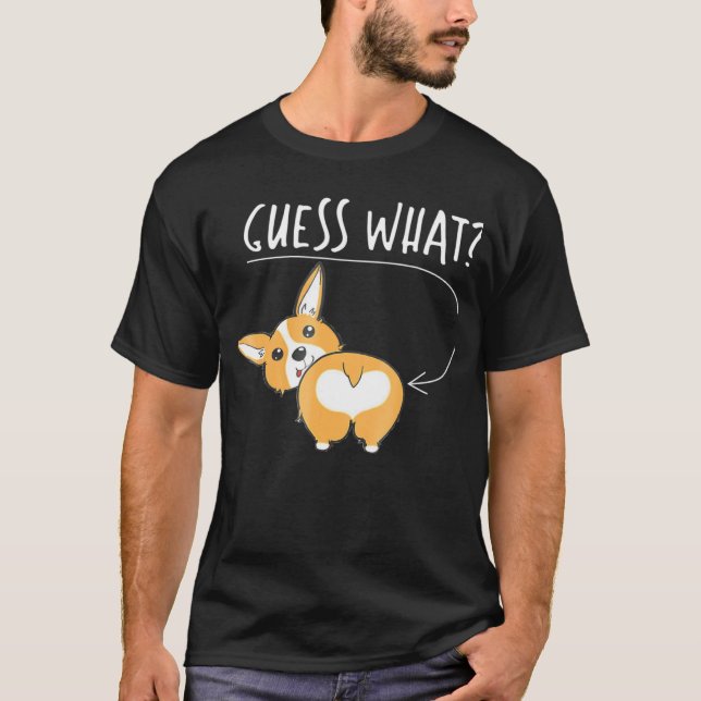 T-shirt Adorable Corgi Butt Devine Quel Tee (Devant)