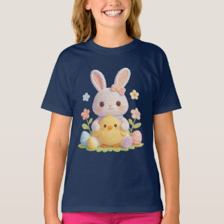 T-shirt Adorable Easter Bunny and Chick Pastel Spring Art