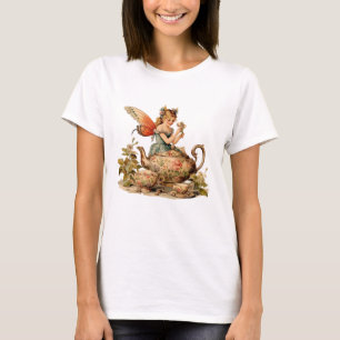 T-shirt Adorable fée vintage et théière