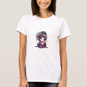 T-shirt Adorable Geisha Gnome Illustration