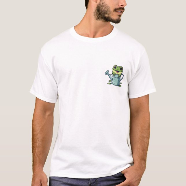 T-shirt Adorable Green Frog Peeking Out (Devant)