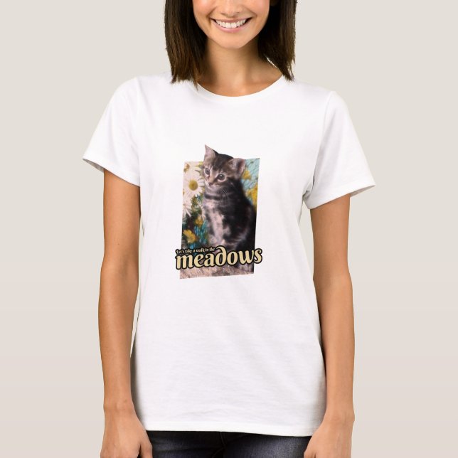 T-shirt Adorable Kitten Permet De Se Promener Dans Les Pra (Devant)