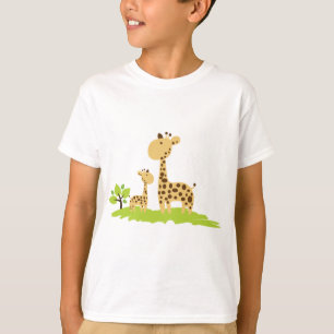 T-shirt Adorable maman & bébé Giraffe Vert & Jaune