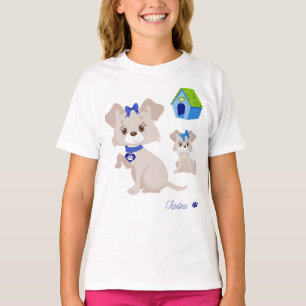 T-shirt Adorable mignonne maman chien avec chiot