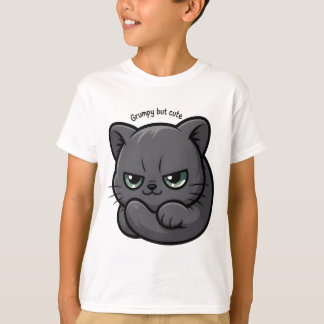 T-shirt Adorable Moody Grey Kitty Carton