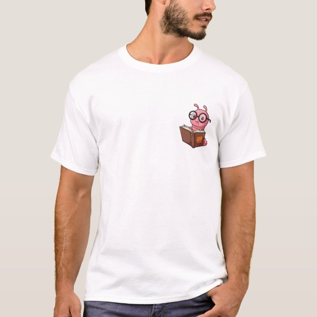 T-shirt Adorable Nerdy Pink Bookworm Reading (Devant)