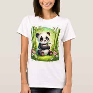 T-shirt Adorable Panda Cub dans la forêt de Bambou - Art W