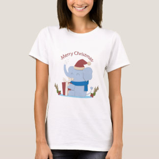 T-SHIRT ADORABLE PETIT ÉLÉPHANT DE NOËL