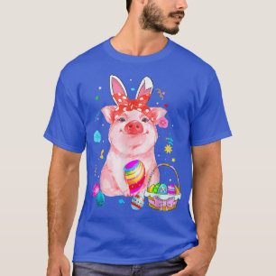 T-shirt Adorable porc de Pâques avec lapin de Pâques Oreil
