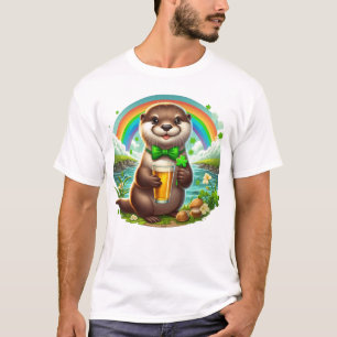 T-shirt Adorable St. Patricks Day Otter Avec Bière