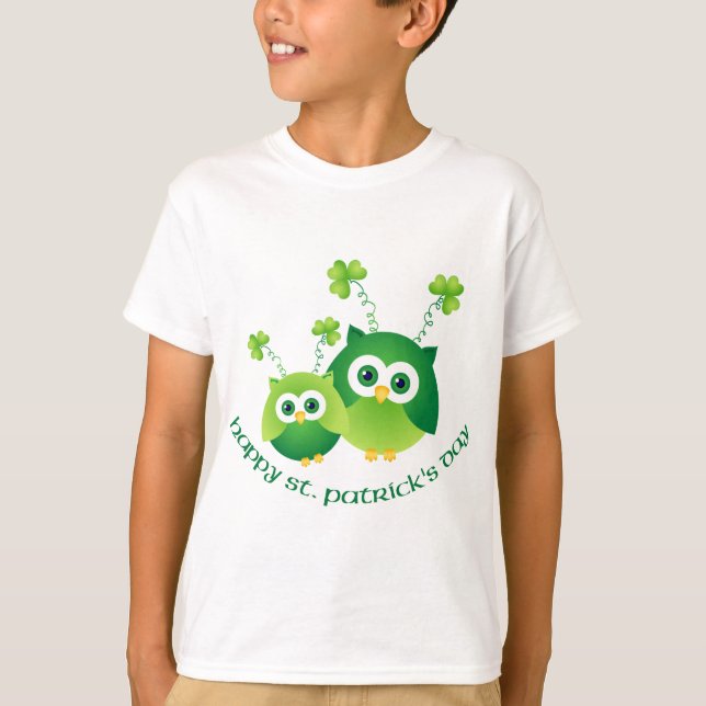 T-shirt Adorable St. Patrick's Day Owl Tees (Devant)