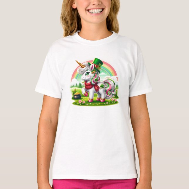 T-shirt Adorable St. Patricks Day Unicorn (Devant)