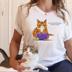 T-shirt Adorable Tabby Orange Fête des Mères Violet