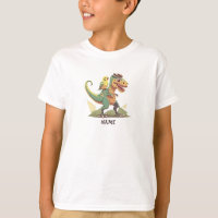 Adorable Yellow & Green Budgie équitation Dinosaur