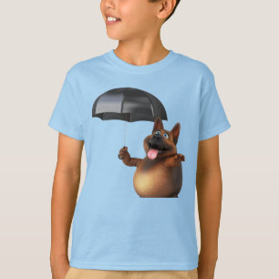 T-shirt Adorables 3D Universe mignon chien avec parapluie