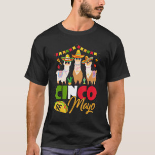 T-shirt Adorables lamas portant sombrero Cinco De Mayo mex