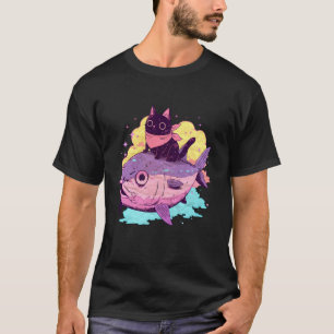 T-shirt Adorables Nekos Poisson Thon Promenade Fantaisiste
