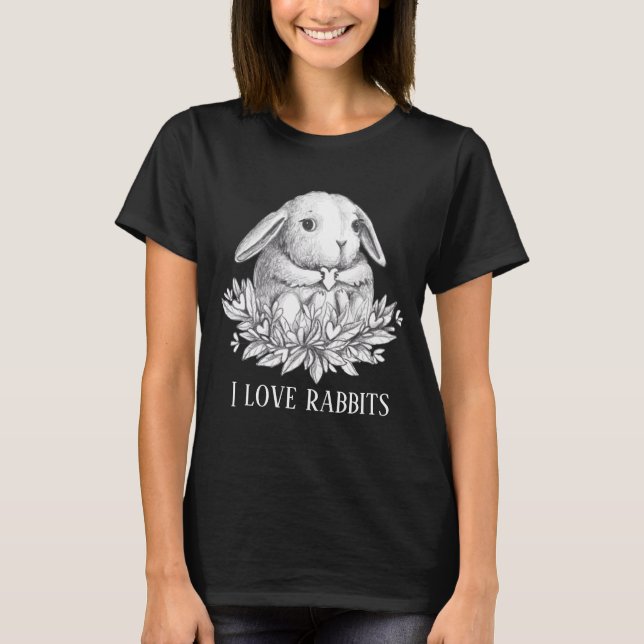 T-shirt adorateurs de lapin mignon ajouter du texte (Devant)