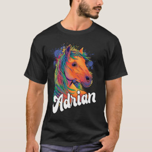 T-shirt ADRIAN Cute Boy Nom avec beau cheval