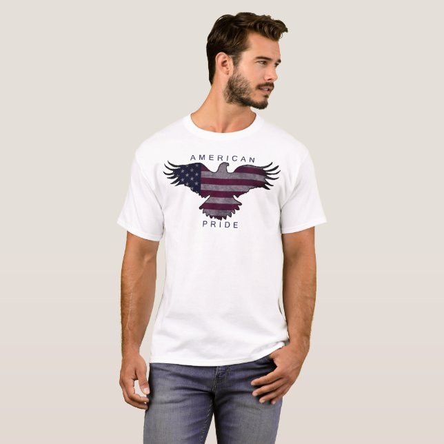 T-SHIRT ADULTE AMÉRICAIN D'ATTERRISSEUR DE FIERTÉ (Devant entier)