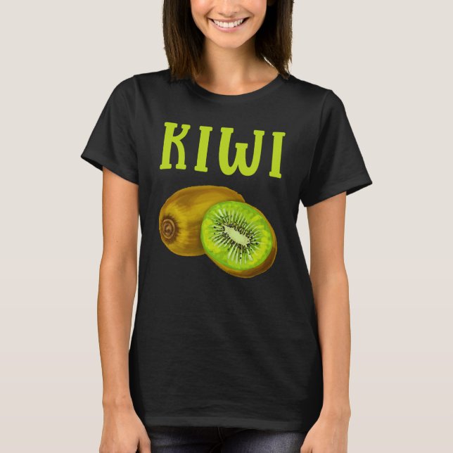 T-shirt Adulte de nourriture saine Kiwi de couleur eau (Devant)