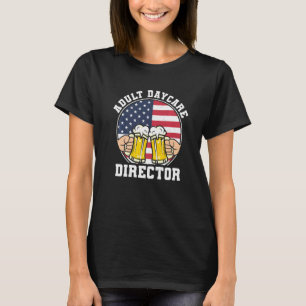 T-shirt Adulte Garderie Directeur Bartender Bar Usa Patrio