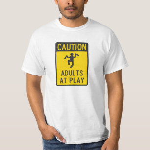 T-shirt Adultes de précaution au jeu