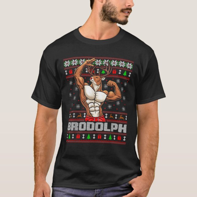 T-shirt Adultes de Skyvora Unisex Brodolph Gainsdeer à nez (Devant)