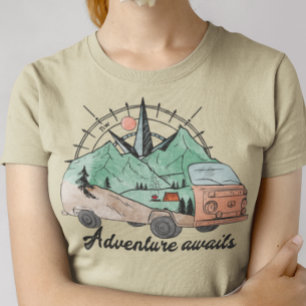 T-shirt Adventure Await Chemise, Van Life Travel