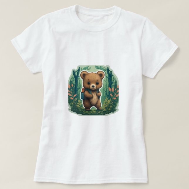 T-shirt Adventure Await : Joli sac à dos à oreilles (Design devant)