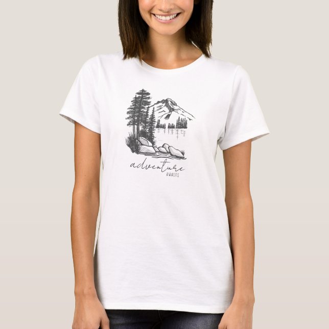 T-shirt Adventure Await Mountain (Devant)