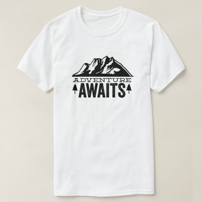 T-shirt Adventure Await Mountain (Design devant)