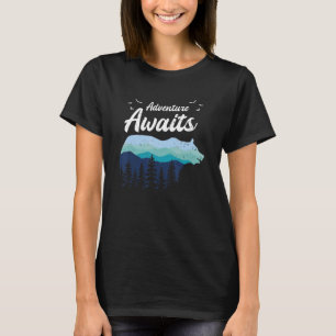T-shirt Adventure Await Nature Camping Camper Bone Fire 3