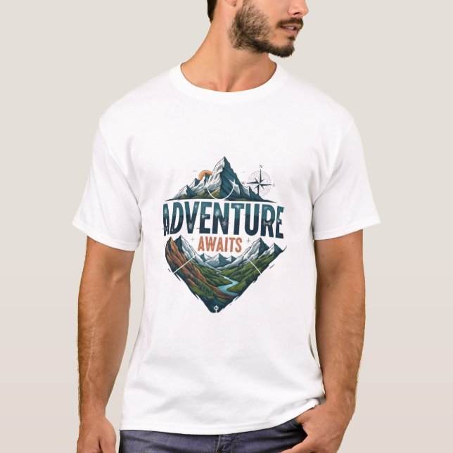 T-shirt Adventure Awaits Peaks & Valleys (Devant)