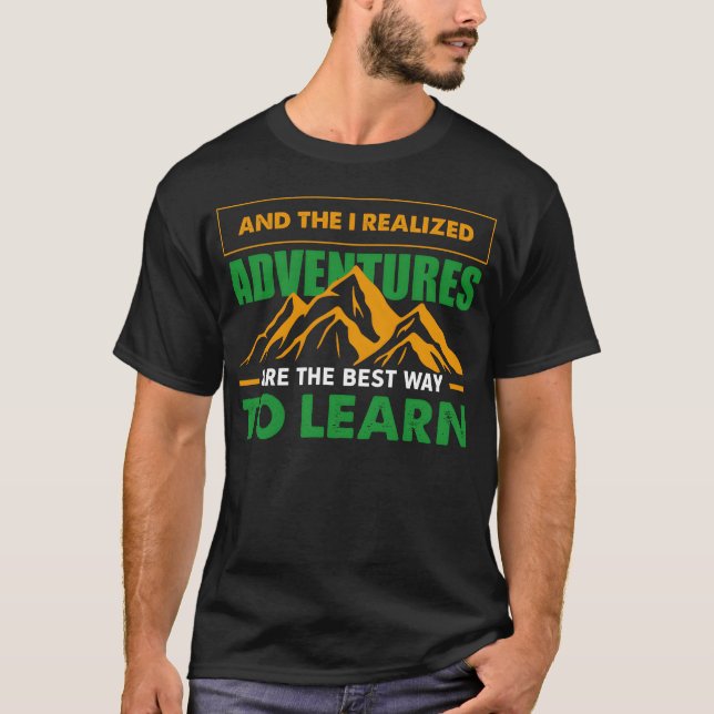 T-shirt Adventure Mountain Outrs Camping Hiking Gifts boy (Devant)