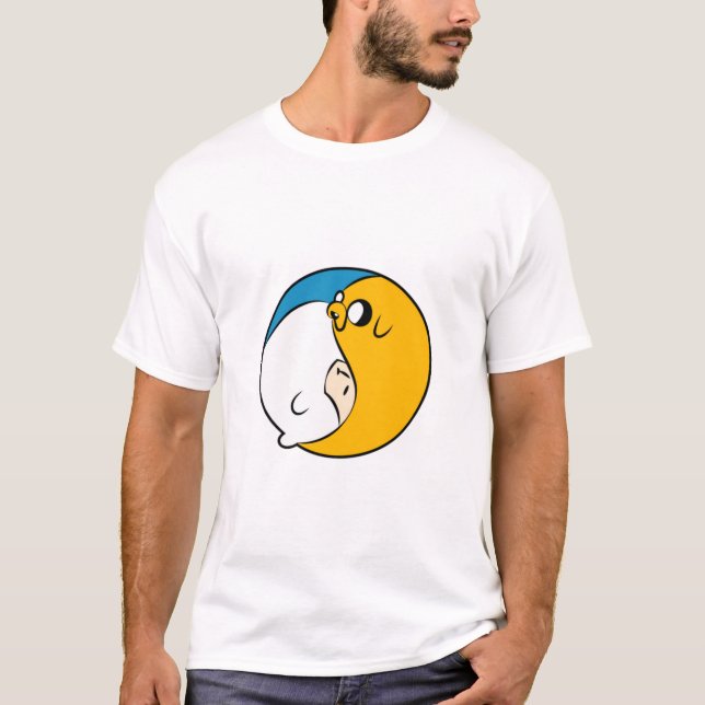 T-shirt Adventure Time Jake and Finn Yin and Yang (Devant)