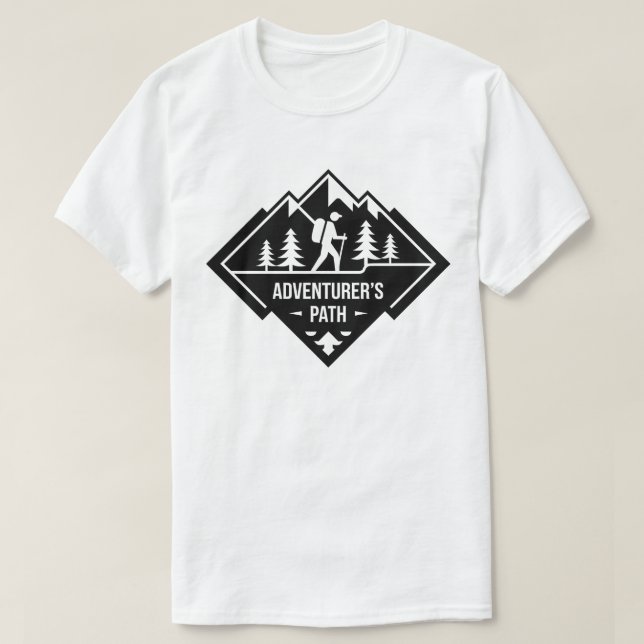 T-shirt Adventurer’s Path Mountain Hiking Badge Design (Design devant)