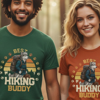 T-shirt Adventurous Alaskan Malamute Hiker Wilderness 