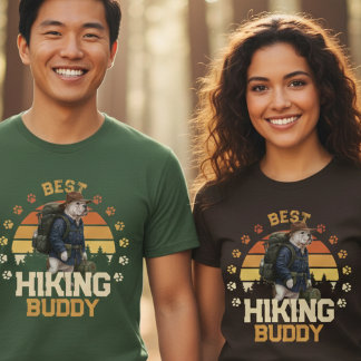 T-shirt Adventurous American Bulldog Hiker Wilderness 